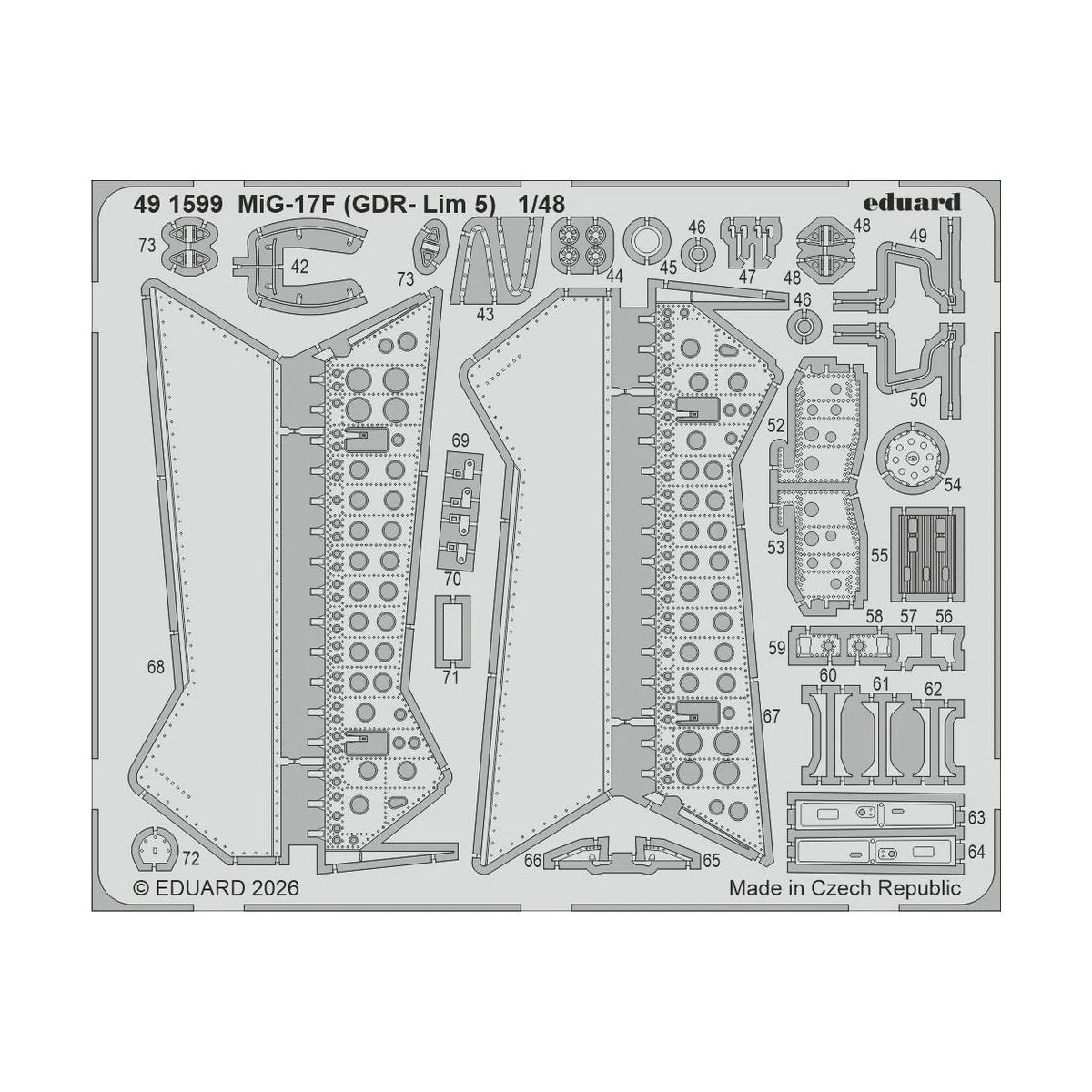 MiG-17F (GDR - Lim 5) for Kinetic, 1/48 - Eduard Accessories 491599 MiG-17F (GDR - Lim 5) for Kinetic, 1/48 - Eduard Accessories 491599