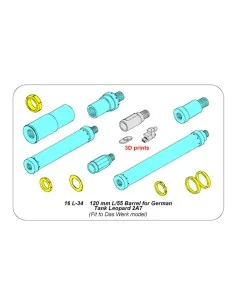 120 mm L/55 Barrel for German Tank Leopard 2A7V, 1/16 - Aber Models...