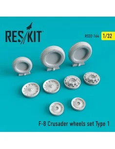 F-8 Crusader (weighted) wheels set type 1, 1/32 - ResKit Models RS3... 2