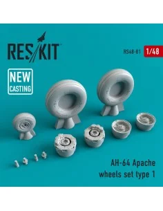 AH-64 Apache wheels set type 1, 1/48 - ResKit Models RS48-0081 2
