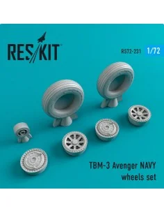 TBM-3 Avenger NAVY wheels set, 1/72 - ResKit Models RS72-0231 2