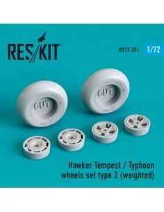 Hawker Tempest/Typhoon wheels set type 2 (weighted), 1/72 - ResKit ... 2