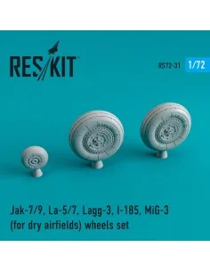 Jak-7/9, La-5/7, Lagg-3, I-185, MiG-3 wheels set for dry airfields,... 2