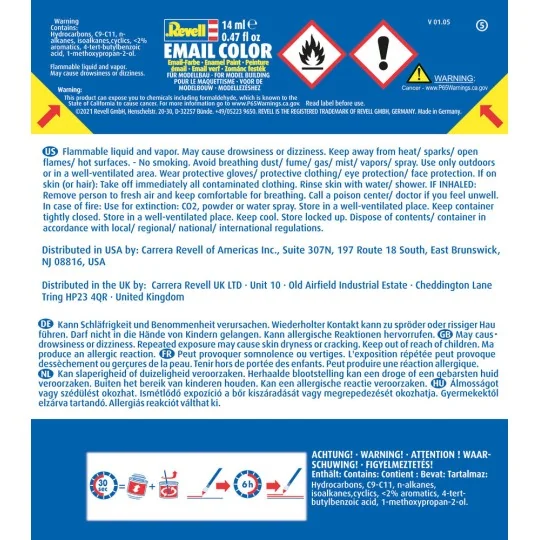 Revell Enamel leuchtrot, seidenmatt - Revell 32332