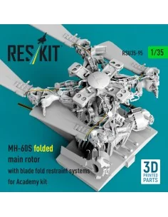 MH-60S folded main rotor with blade fold restraint systems (3D Prin...