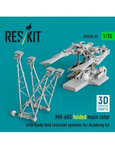 MH-60S folded main rotor with blade fold restraint systems (3D Prin...