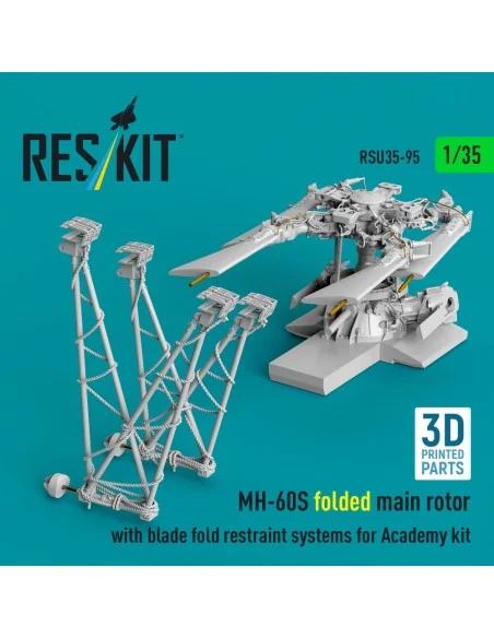 MH-60S folded main rotor with blade fold restraint systems (3D Prin...