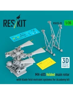 MH-60S folded main rotor with blade fold restraint systems (3D Prin...