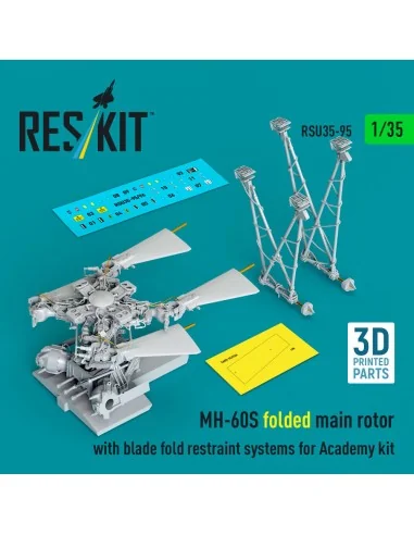 MH-60S folded main rotor with blade fold restraint systems (3D Prin...