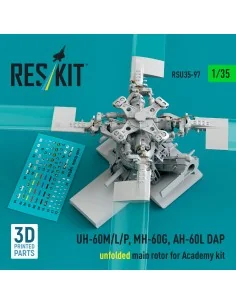 UH-60M/L/P, MH-60G, AH-60L DAP unfolded main rotor (3D Printed) for...