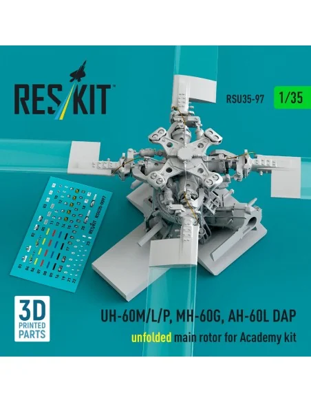 UH-60M/L/P, MH-60G, AH-60L DAP unfolded main rotor (3D Printed) for...