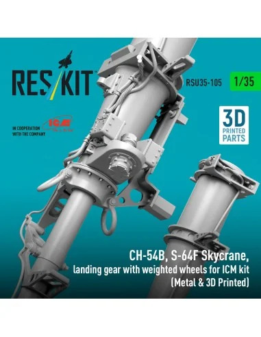 CH-54B, S-64F Skycrane, landing gear with weighted wheels (Metal & ...