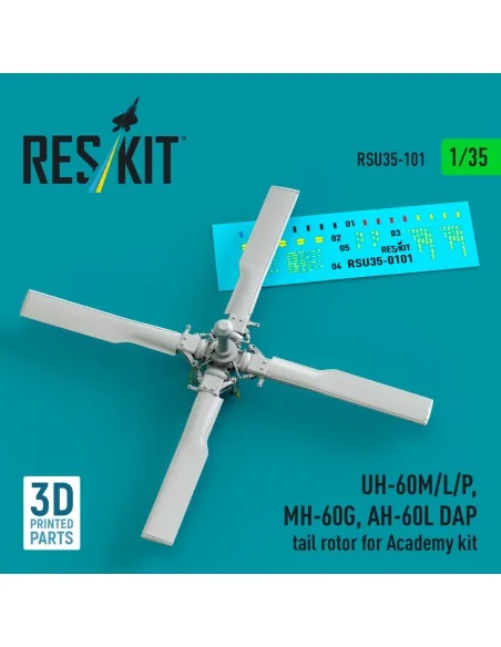 UH-60M/L/P, MH-60G, AH-60L DAP tail rotor (3D Printed) for Academy,...
