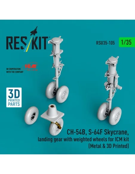 CH-54B, S-64F Skycrane, landing gear with weighted wheels (Metal & ...