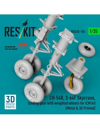 CH-54B, S-64F Skycrane, landing gear with weighted wheels (Metal & ...