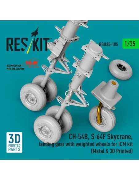 CH-54B, S-64F Skycrane, landing gear with weighted wheels (Metal & ...