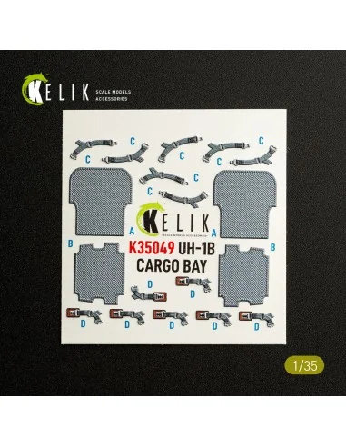 UH-1B HUEY CARGO BAY - interior 3D decals for Trumpeter, 1/35 - Kel...