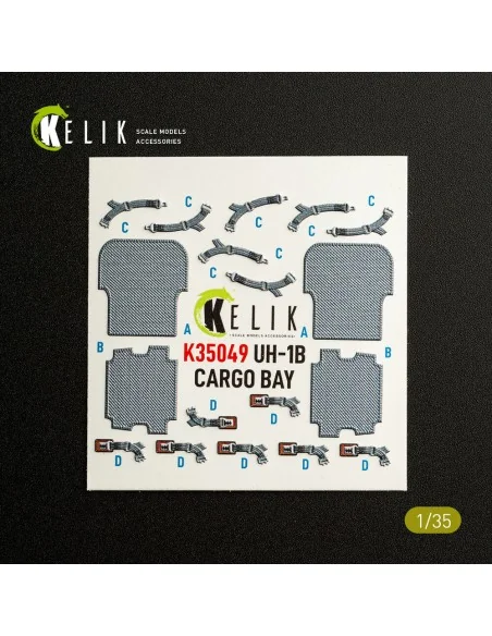 UH-1B HUEY CARGO BAY - interior 3D decals for Trumpeter, 1/35 - Kel...