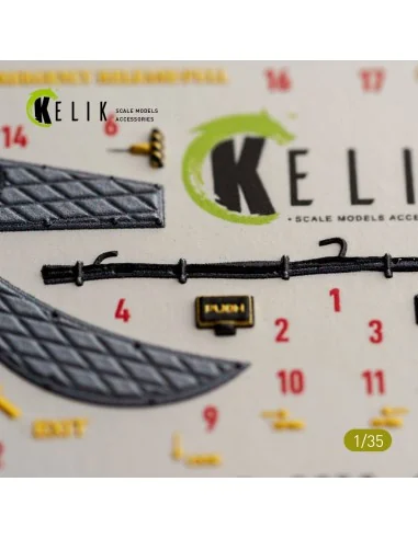 UH-1B HUEY - interior 3D decals for Trumpeter, 1/35 - Kelik K35048