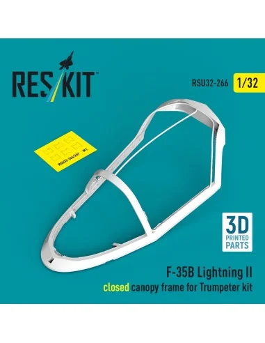 F-35B Lightning II closed canopy frame (3D Printed) for Trumpeter, ...