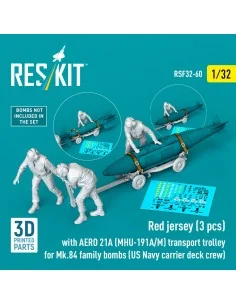 Red jerseys (3 pcs) with AERO 21A (MHU-191A/M) transport trolley fo...