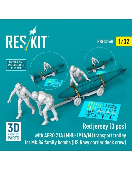 Red jerseys (3 pcs) with AERO 21A (MHU-191A/M) transport trolley fo...
