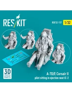 A-7D/E Corsair II pilot sitting in ejection seat IC-2 (3D Printed),... 2