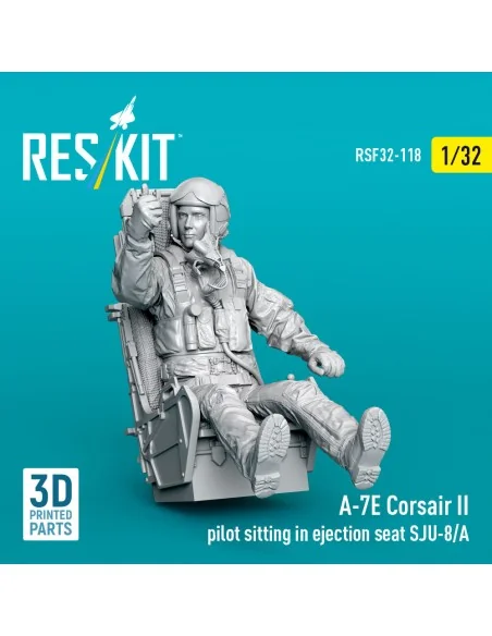 A-7E Corsair II pilot sitting in ejection seat SJU-8/A (3D Printed)...
