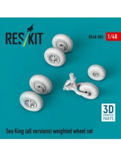 Sea King (all versions) weighted wheel set (3D Printed), 1/48 - Res... 2