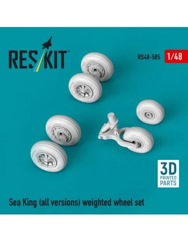 Sea King (all versions) weighted wheel set (3D Printed), 1/48 - Res...