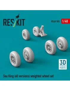 Sea King (all versions) weighted wheel set (3D Printed), 1/48 - Res...
