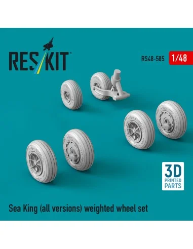 Sea King (all versions) weighted wheel set (3D Printed), 1/48 - Res...