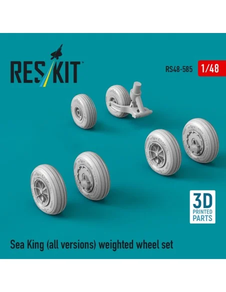 Sea King (all versions) weighted wheel set (3D Printed), 1/48 - Res...