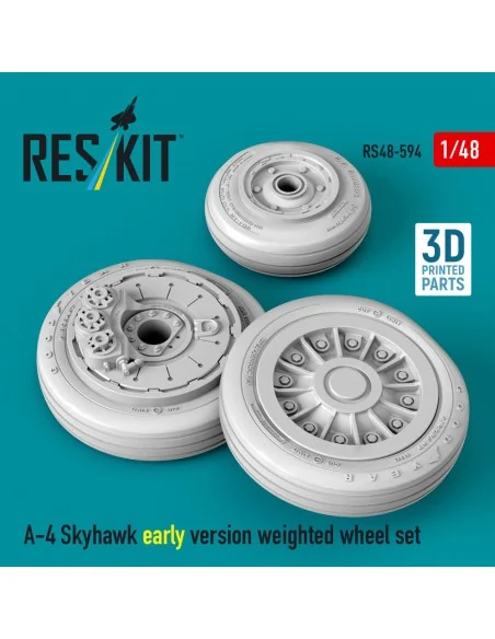 A-4 Skyhawk early version weighted wheel set (3D Printed), 1/48 - R...