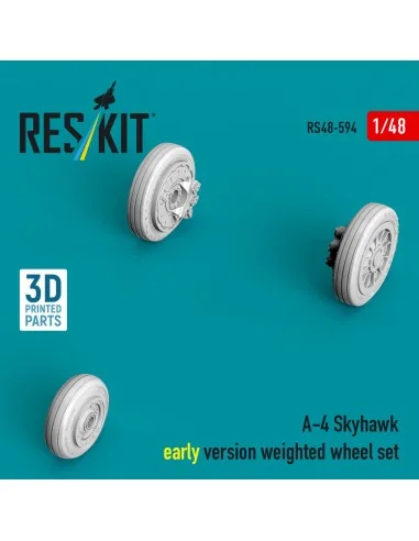 A-4 Skyhawk early version weighted wheel set (3D Printed), 1/48 - R...
