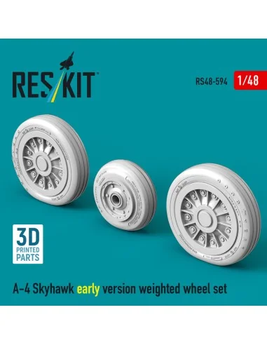 A-4 Skyhawk early version weighted wheel set (3D Printed), 1/48 - R...