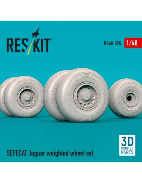 SEPECAT Jaguar weighted wheel set (3D Printed), 1/48 - ResKit Model...