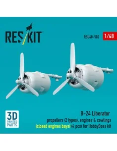 B-24 Liberator propellers (2 types), engines & cowlings (closed eng...