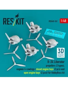 B-24 Liberator propellers (2 types), engines & cowlings (closed eng... 2