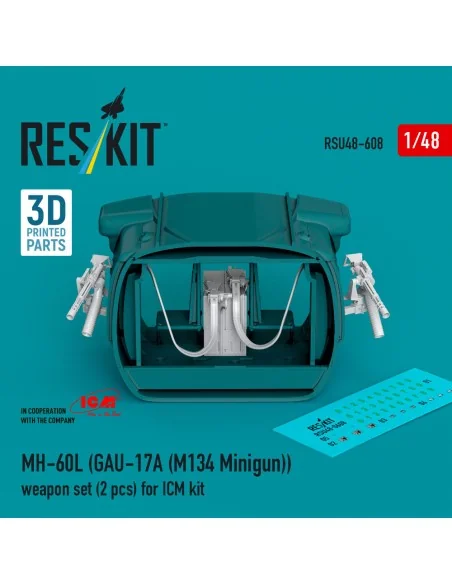 MH-60L (GAU-17A (M134 Minigun)) weapon set (2 pcs) (3D Printed) for...