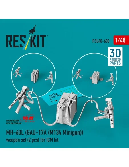 MH-60L (GAU-17A (M134 Minigun)) weapon set (2 pcs) (3D Printed) for...