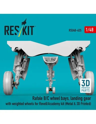 Rafale B/C wheel bays, landing gear with weighted wheels (3D Printe...