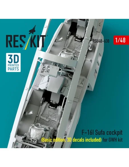 F-16I Sufa cockpit (Basic edition, 3D decals included) (3D Printed)...