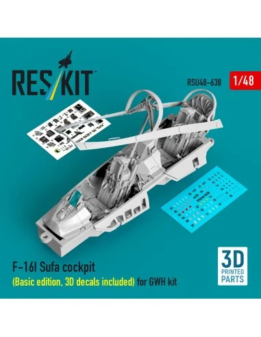 F-16I Sufa cockpit (Basic edition, 3D decals included) (3D Printed)...