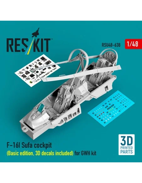 F-16I Sufa cockpit (Basic edition, 3D decals included) (3D Printed)...