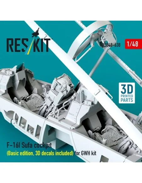 F-16I Sufa cockpit (Basic edition, 3D decals included) (3D Printed)...