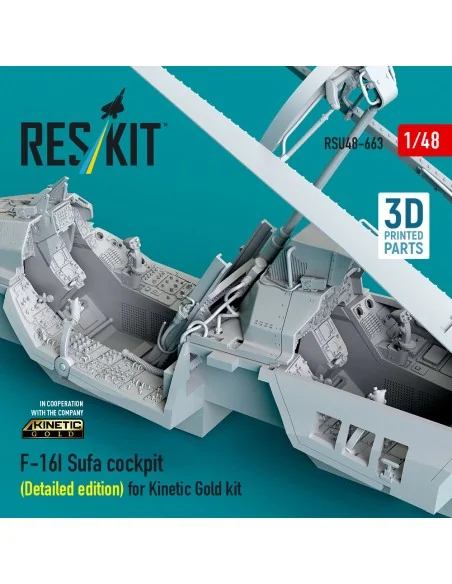 F-16I Sufa cockpit (Detailed edition) (3D Printed) for Kinetic, 1/4...