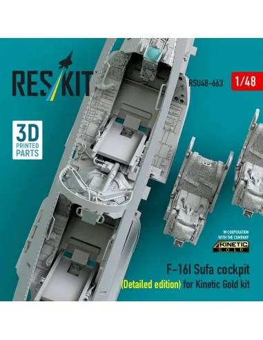 F-16I Sufa cockpit (Detailed edition) (3D Printed) for Kinetic, 1/4...