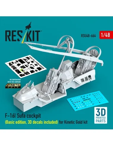 F-16I Sufa cockpit (Basic edition, 3D decals included) (3D Printed)...