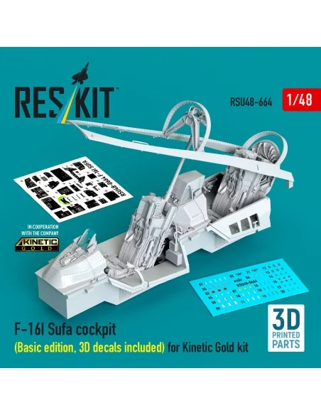 F-16I Sufa cockpit (Basic edition, 3D decals included) (3D Printed)...